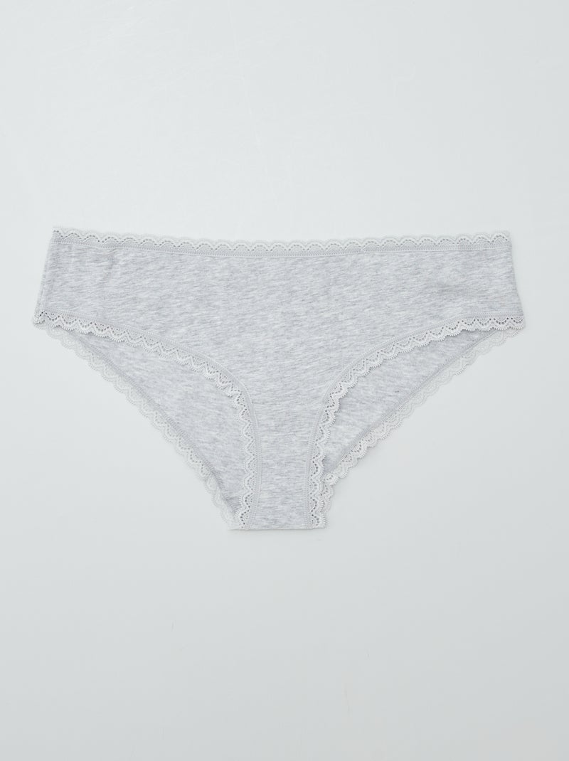 Set di 2 culotte cotone GRIGIO - Kiabi