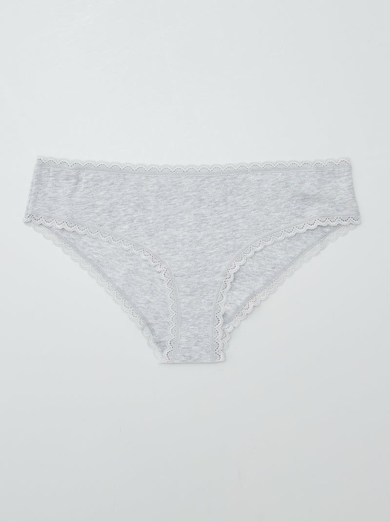 Set di 2 culotte cotone GRIGIO - Kiabi