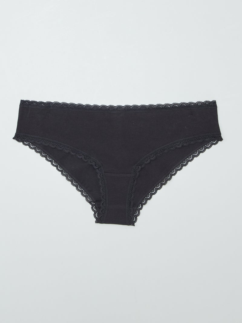 Set di 2 culotte cotone nero - Kiabi