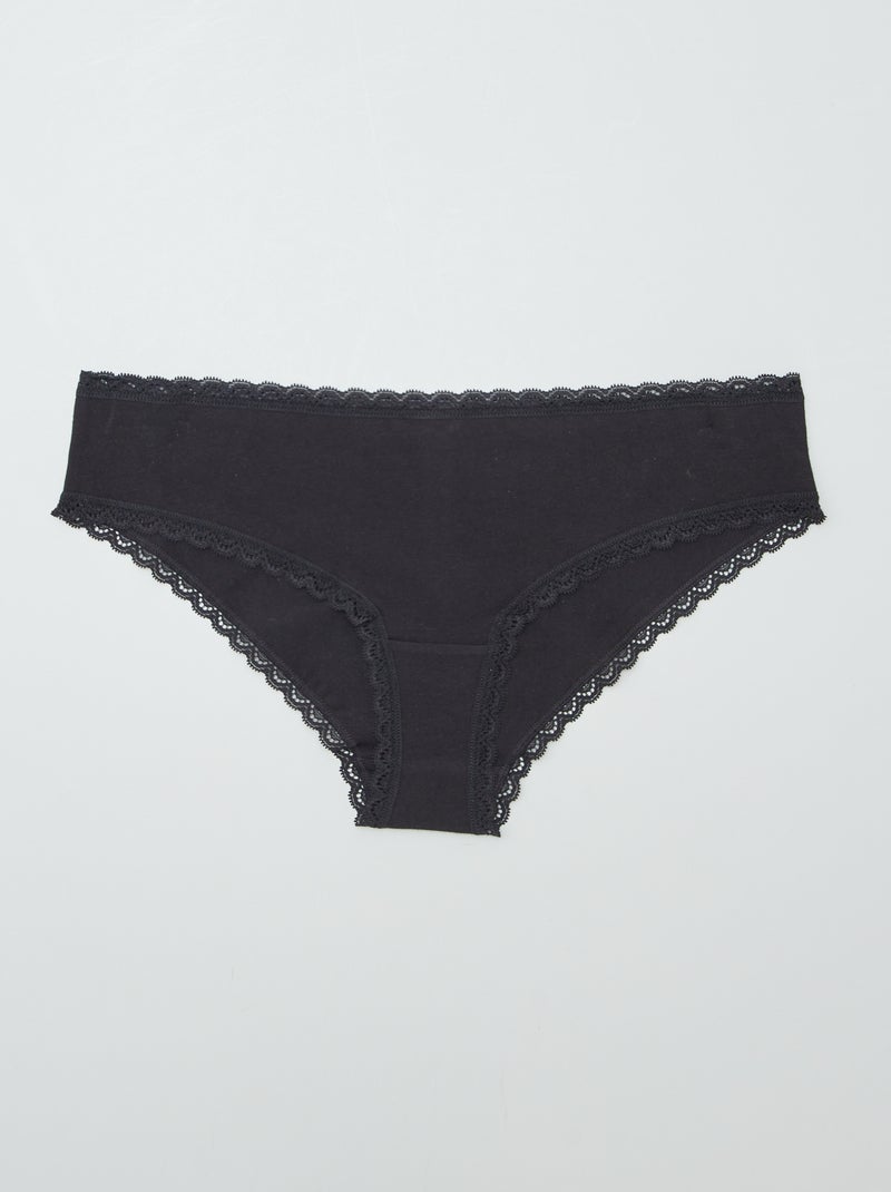 Set di 2 culotte cotone nero - Kiabi