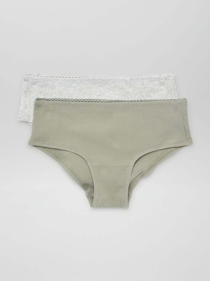 Set di 2 culotte in maglia grigio - Kiabi