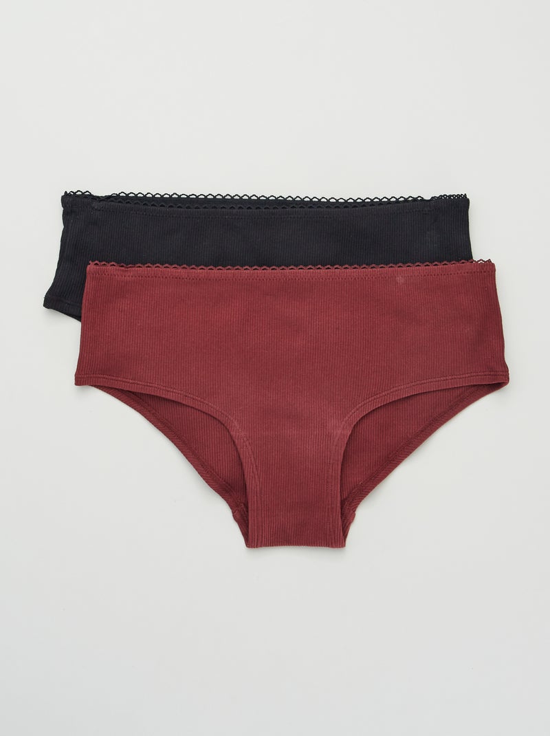 Set di 2 culotte in maglia VIOLA - Kiabi