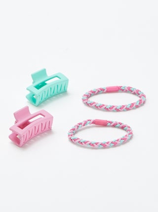 Set di 2 elastici + 2 fermagli