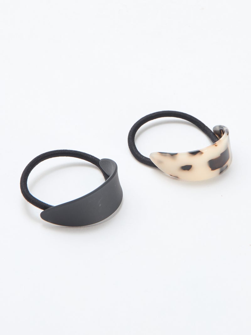 Set di 2 elastici con gioielli fantasia - Nero - Kiabi