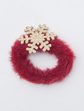 Set di 2 elastici per capelli natalizi fluffy