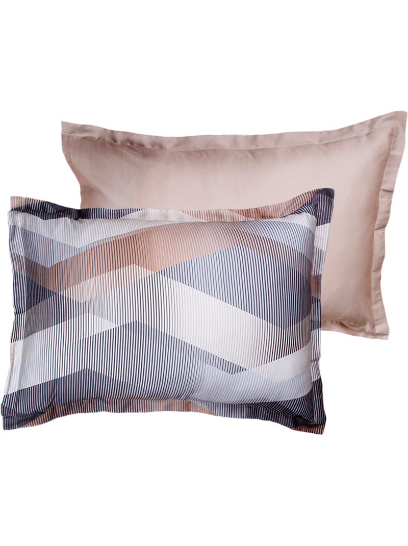 Set di 2 federe raso di cotone Beige grigio - Kiabi