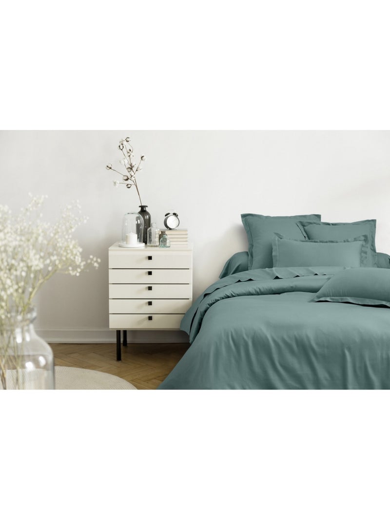 Set di 2 federe raso di cotone Verde acqua - Kiabi