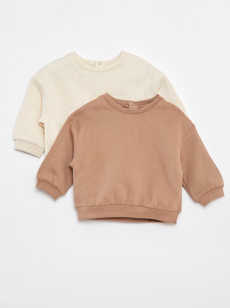 Set di 2 felpe a tinta unita oversize Beige - Kiabi