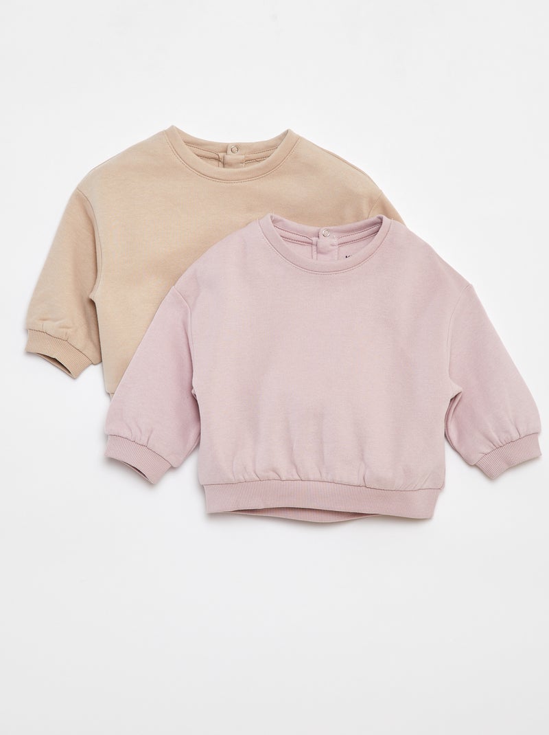 Set di 2 felpe a tinta unita oversize Beige - Kiabi