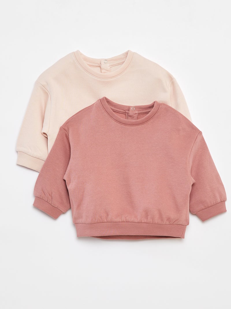 Set di 2 felpe a tinta unita oversize Rosa - Kiabi