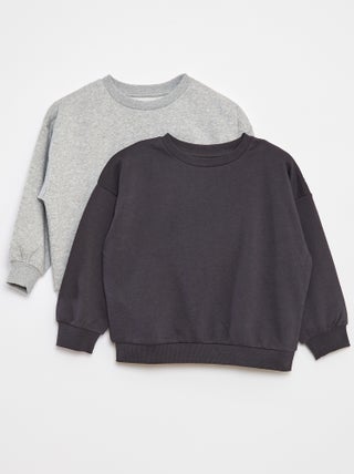 Set di 2 felpe basiche in felpa garzata