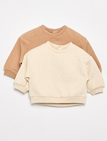 Set di 2 felpe in cotone felpato