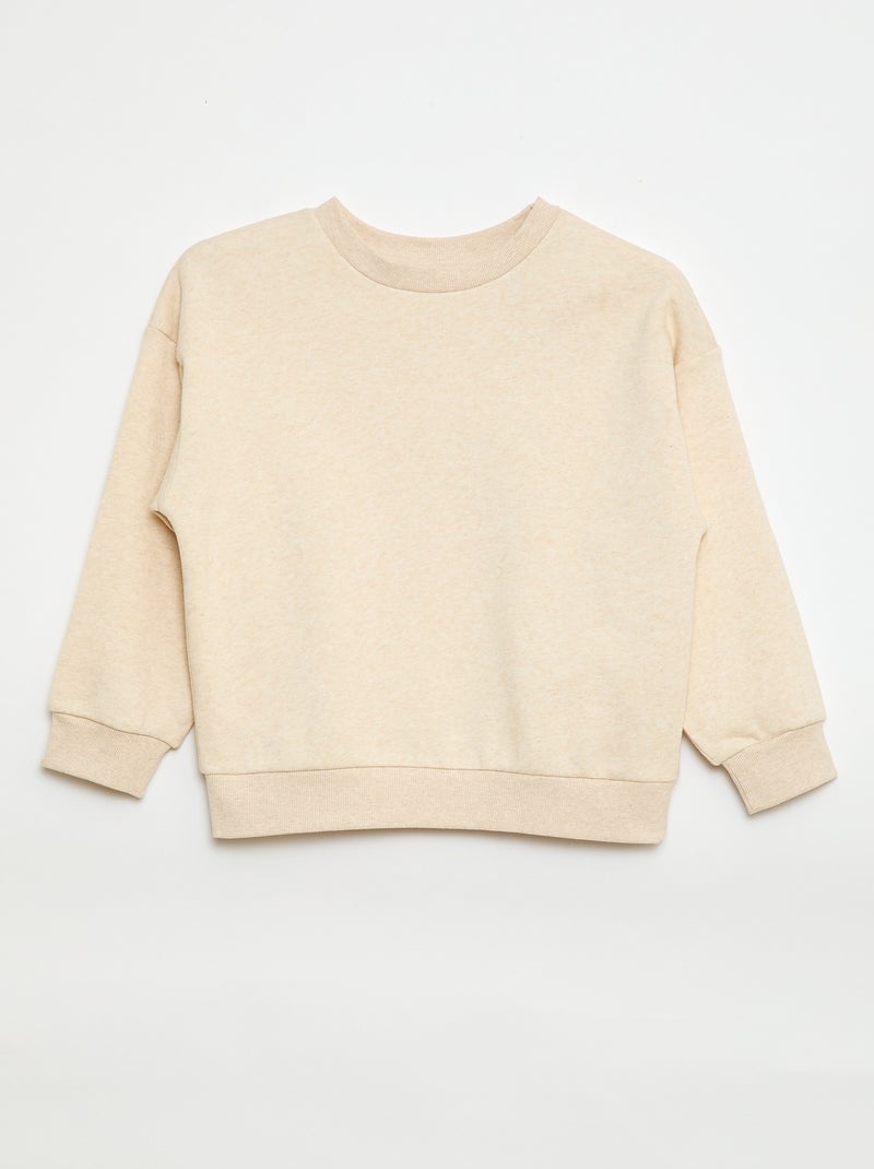 Set di 2 felpe tinta unita in tessuto felpato Beige - Kiabi