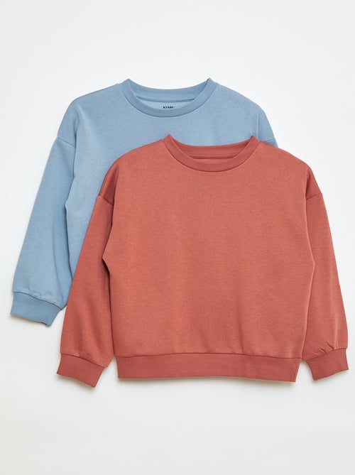 Set di 2 felpe tinta unita in tessuto felpato - Kiabi