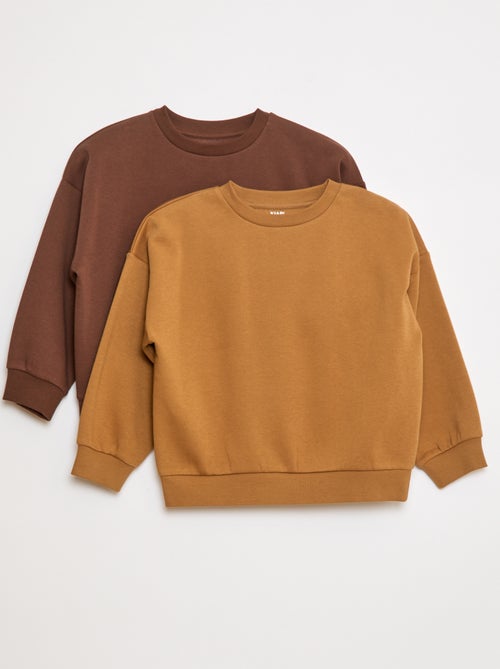 Set di 2 felpe tinta unita in tessuto felpato - Kiabi