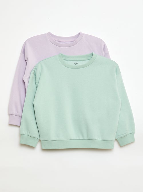 Set di 2 felpe tinta unita in tessuto felpato - Kiabi