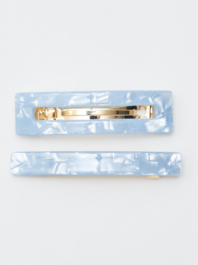 Set di 2 fermagli effetto marmorizzato BLU - Kiabi