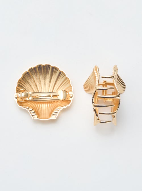 Set di 2 fermagli gioiello dorati - Kiabi