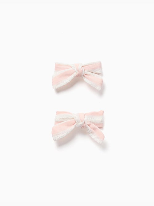 Set di 2 fermagli per capelli con fiocco a righe - Kiabi