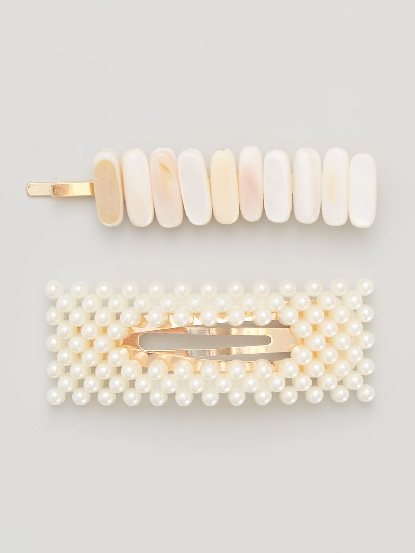 Deniferymakeup Fermaglio per capelli da donna in oro rosa con perle bianche e fiore di perle e strass, accessorio per capelli da sposa per damigelle d'onore (oro