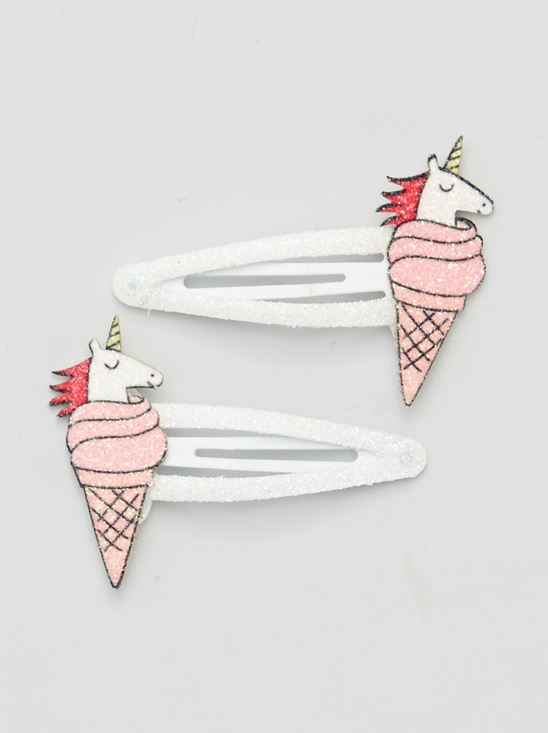 Set di 2 fermagli 'Unicorni' ROSA - Kiabi