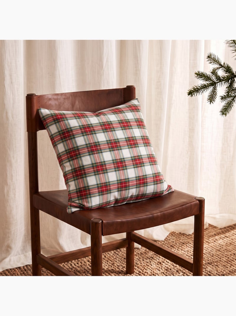 Set di 2 fodere per cuscino natalizie in cotone, filo dorato in rilievo, motivo tartan - gamusi Bianco - Kiabi