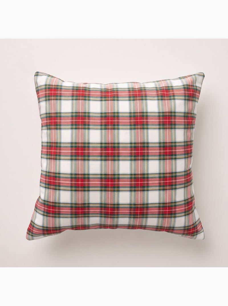 Set di 2 fodere per cuscino natalizie in cotone, filo dorato in rilievo, motivo tartan - gamusi Bianco - Kiabi