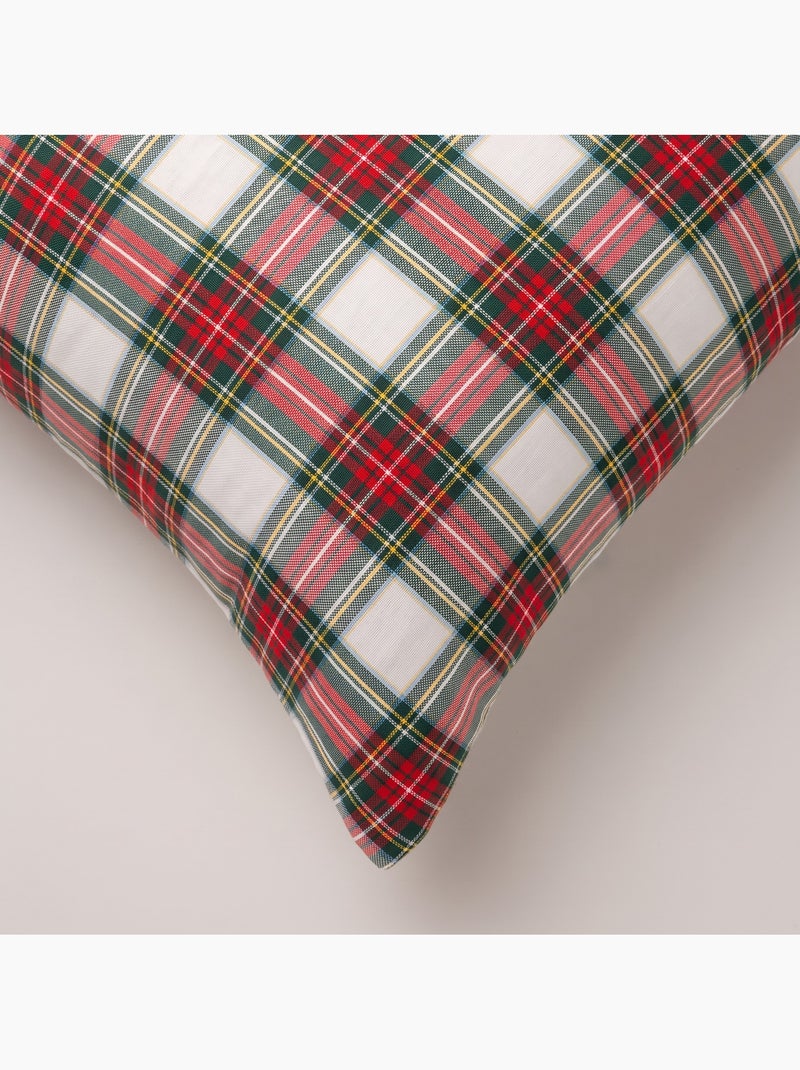 Set di 2 fodere per cuscino natalizie in cotone, filo dorato in rilievo, motivo tartan - gamusi Bianco - Kiabi