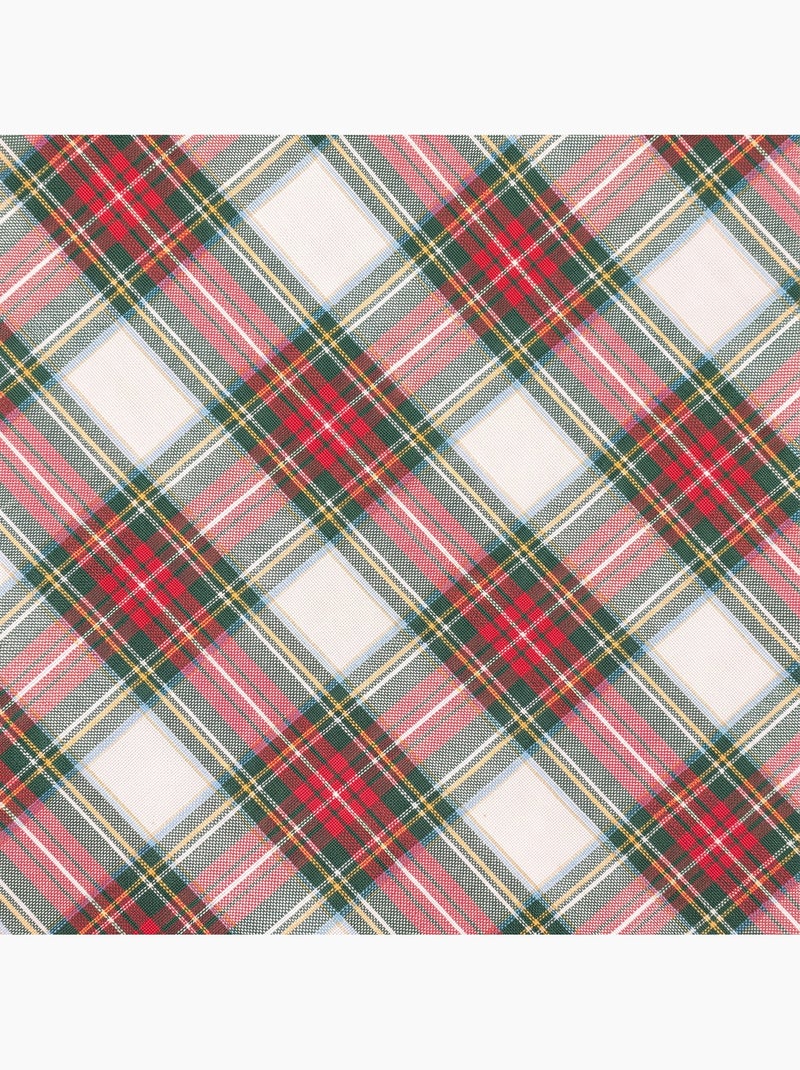 Set di 2 fodere per cuscino natalizie in cotone, filo dorato in rilievo, motivo tartan - gamusi Bianco - Kiabi