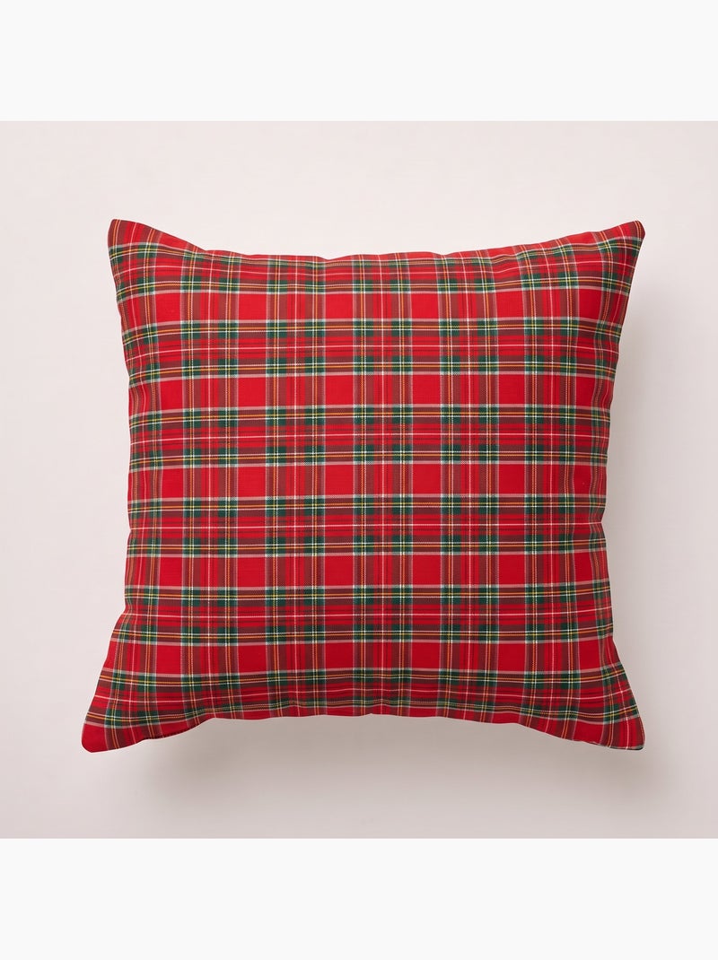 Set di 2 fodere per cuscino natalizie in cotone, filo dorato in rilievo, motivo tartan - gamusi Rosso - Kiabi