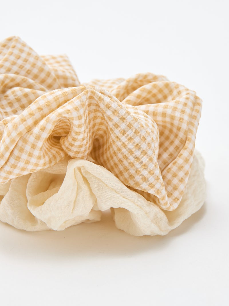 Set di 2 grandi scrunchie Beige - Kiabi