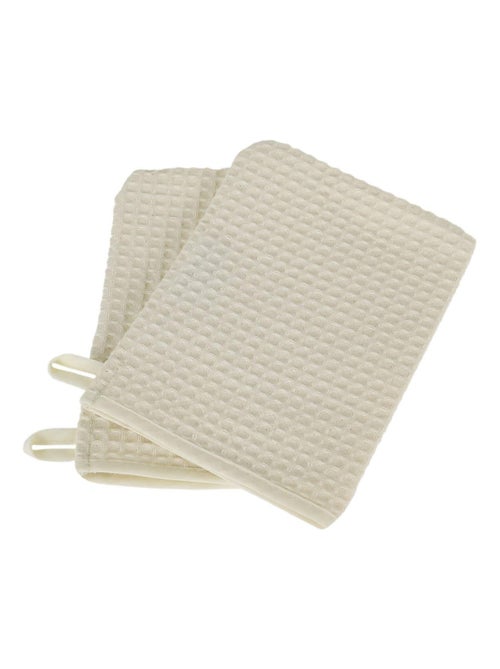 Set di 2 guanti da bagno a nido d'ape WEEK END - Kiabi Set di 2 guanti da bagno a nido d'ape WEEK END - Kiabi