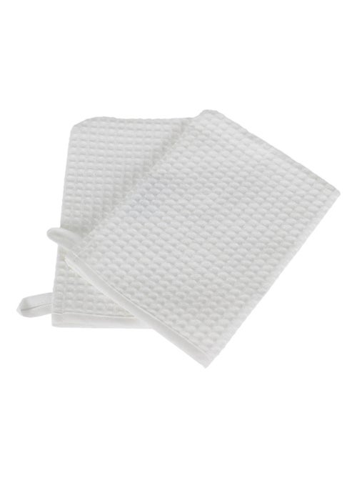 Set di 2 guanti da bagno a nido d'ape WEEK END - Kiabi Set di 2 guanti da bagno a nido d'ape WEEK END - Kiabi