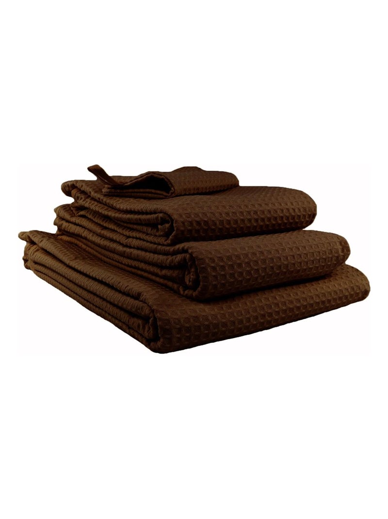 Set di 2 guanti da bagno a nido d'ape WEEK END Marrone - Kiabi