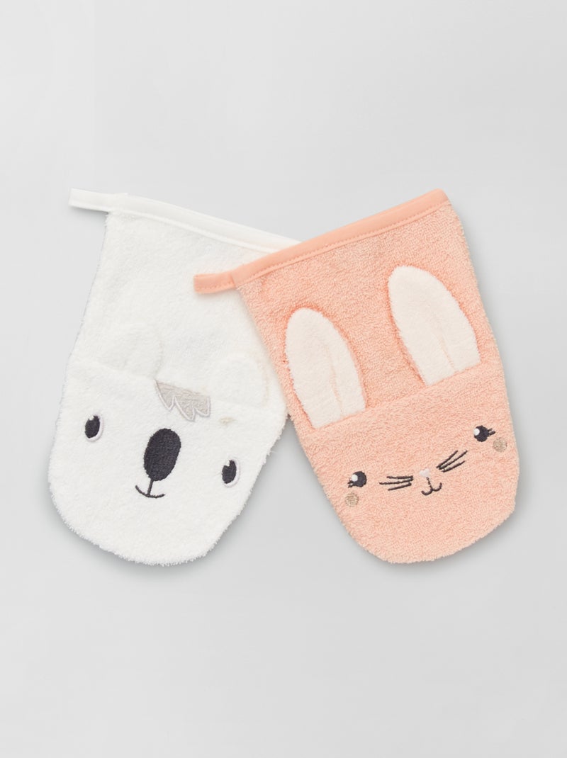Set di 2 guanti da bagno 'animali' ROSA - Kiabi