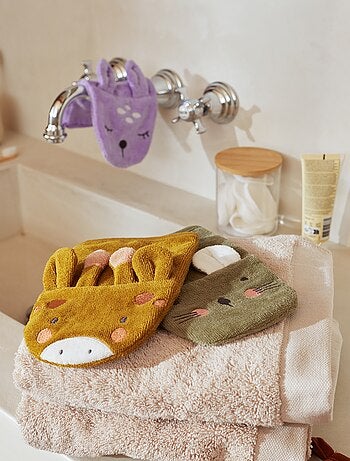 Set di 2 guanti da bagno con decorazione