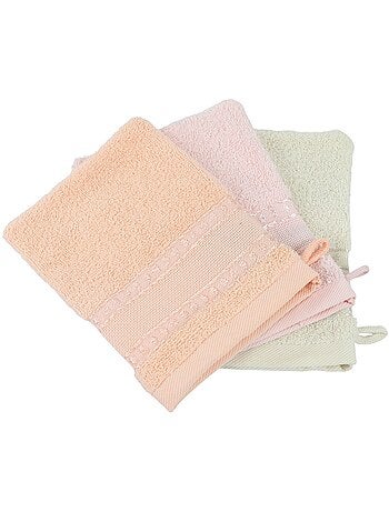 Set di 2 guanti da bagno con spugna in tessuto Aïda