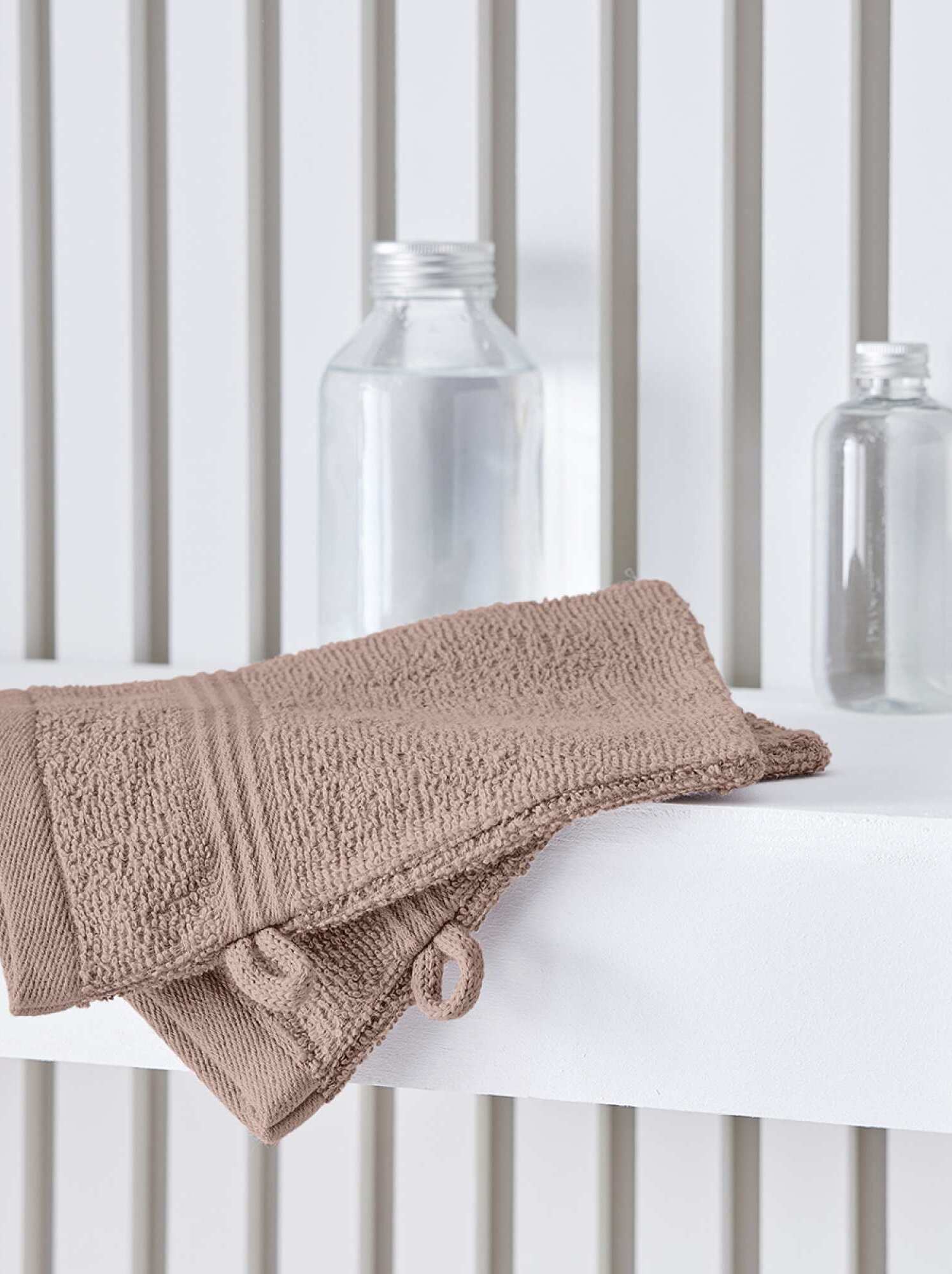 Guanti Da Bagno In Spugna Di Cotone - Set Da 2, Colore Zaffiro, Morbidi E Assorbenti - Foto 5