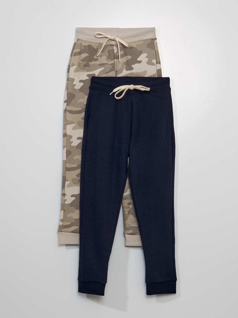 Set di 2 joggers in tessuto felpato BEIGE - Kiabi