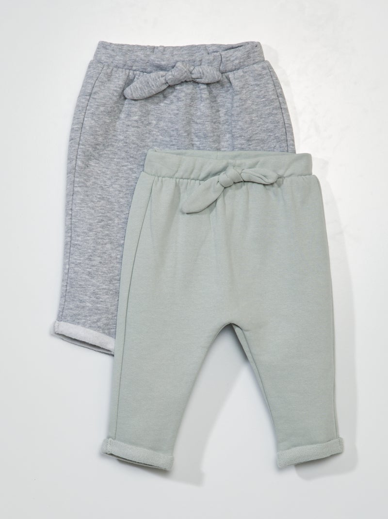 Set di 2 joggers in tessuto felpato GRIGIO - Kiabi