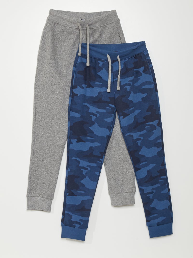 Set di 2 joggers in tessuto felpato GRIGIO - Kiabi
