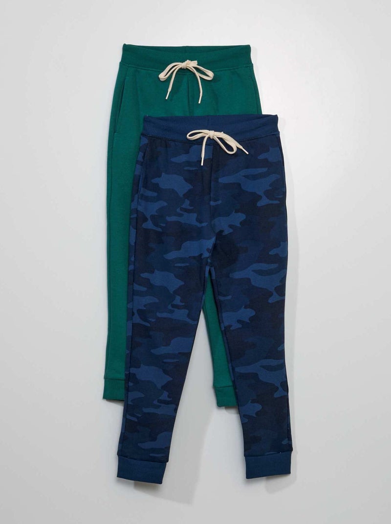 Set di 2 joggers in tessuto felpato VERDE - Kiabi