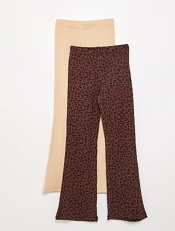 Set di 2 leggings - 1 tinta unita + 1 stampato