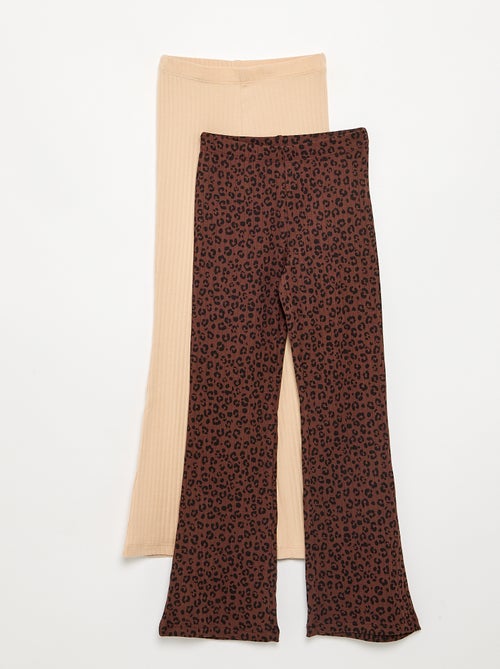 Set di 2 leggings - 1 tinta unita + 1 stampato - Kiabi Set di 2 leggings - 1 tinta unita + 1 stampato - Kiabi