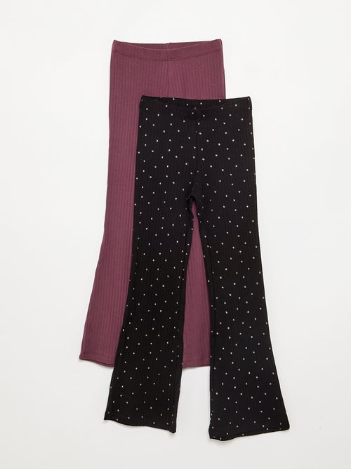 Set di 2 leggings - 1 tinta unita + 1 stampato - Kiabi Set di 2 leggings - 1 tinta unita + 1 stampato - Kiabi