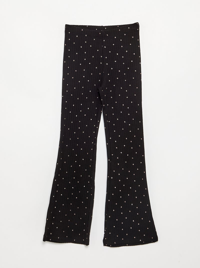 Set di 2 leggings - 1 tinta unita + 1 stampato Nero - Kiabi