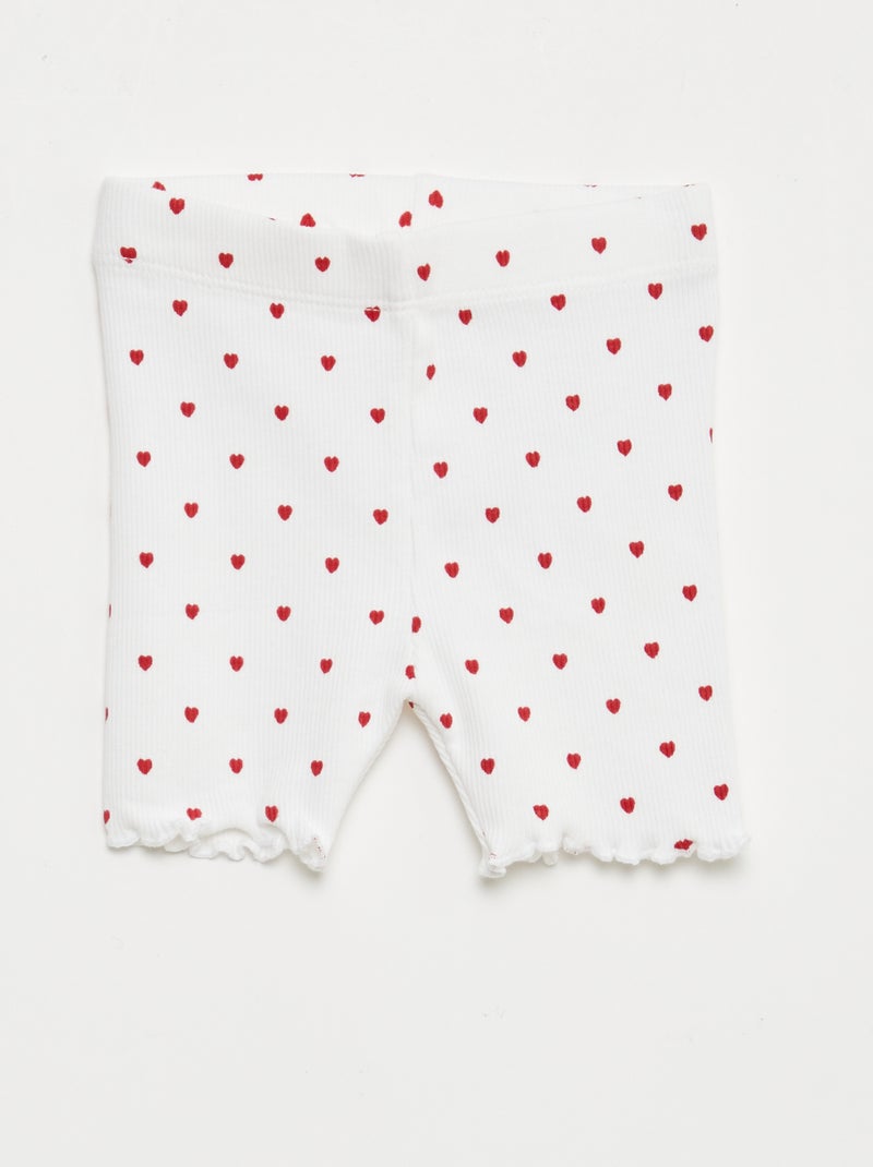 Set di 2 leggings a coste Bianco - Kiabi