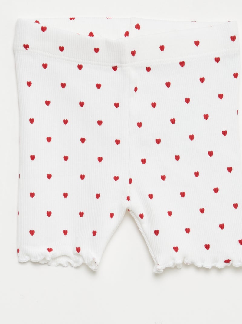 Set di 2 leggings a coste Bianco - Kiabi