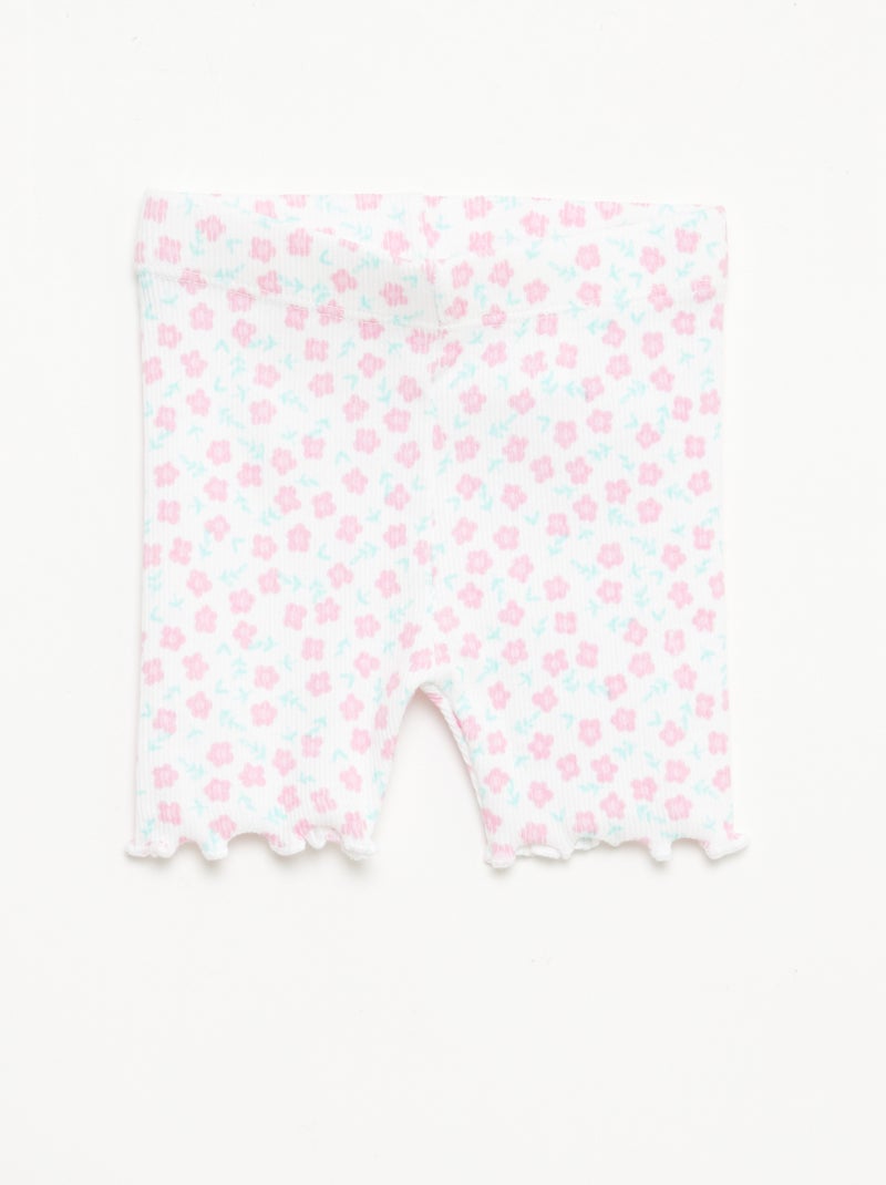 Set di 2 leggings a coste Bianco - Kiabi