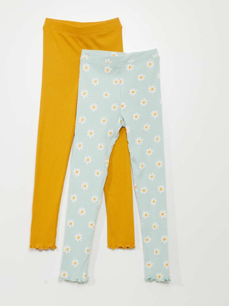 Set di 2 leggings a coste BLU - Kiabi